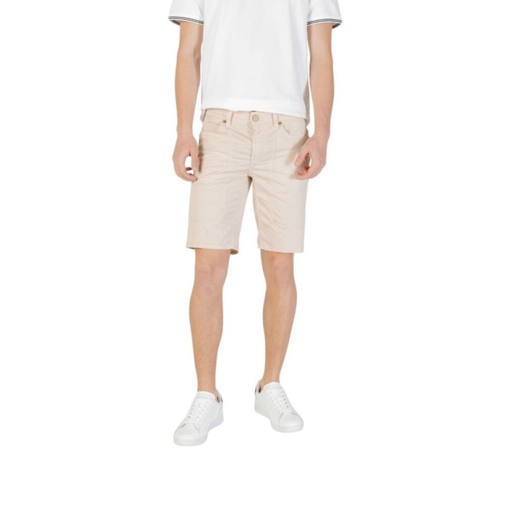 Jeckerson Beige Cotton Bermuda Men's Shorts